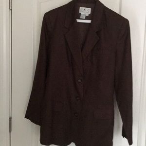 INC Brown Linen Blazer